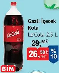 LE COLA GAZLI İÇECEK KOLA 2,5L